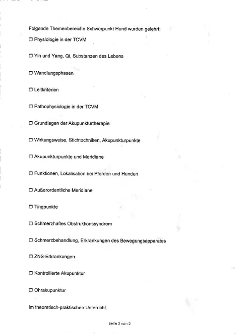 Ausbildung Akupunktur, Teil 2