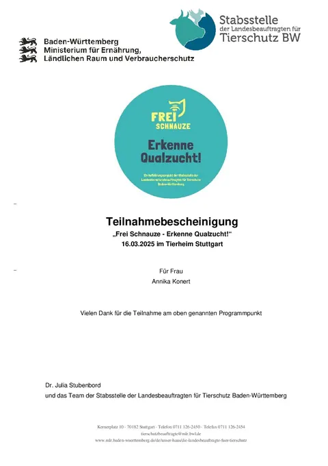 Frei Schnauze – Ernährungsberater qualifiziert